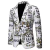 Marque costume veste mode impression hommes Blazer vente coupe ajustée jolie pochette Homme manteau Hip Hop chanteur fleur Blazer 220527