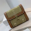 Exquisite Leather Edging Money Clips Fabric Lining Purse Gold Metal Buckle Wallets Coin Wallet Small Clutches Purses With Box