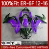 Carenature per stampi ad iniezione per KAWASAKI NINJA 650R ER-6F ER6 F ER 6F ER6F 12 13 14 15 16 Corpo 136No.47 650-R 2012 2013 2014 2015 Viola nero 2016 650 R 2012-2016 Carrozzeria OEM