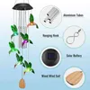 Färgbyte Solar Power Wind Chime Hummingbird Fjäril Vattentät utomhus juldekorationsljus för uteplats trädgård J220531