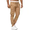 Calças de carga dos homens streetwear cor sólida joggers calças esportivas dos homens outono primavera casual moletom roupas