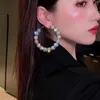 Hoop Huggie Fyuan Fashion Crystal Ball Earrings 기하학적 대형 코리네스 여성 진술 보석류 KIRS22