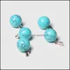 Konst och hantverk Arts Gifts Home Garden Fashion Natural Stone Crystal Ball Charms Pendants pendum Column Agates for Jewel DH1QB