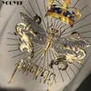 Heren T-shirt Slim Dragonfly Printing knap 2021 Zomer Nieuwe persoonlijkheidstrend Fashionin in Europa Mercerized katoen mannelijke top Y220630