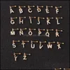 Brincos de garanhão jóias berbell cz com 26 letras inglesas piercing piercing helix de aço inoxidável parafuso parafuso de volta dhxgy