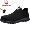 Larnmern Steel Toe Safety Heathable The Lyeweight Swee Slip On Work Boots Y200915
