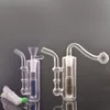 Мини -стеклянная масляная горелка Dab Rigs Bong встроенная стеклянная водяная труба Perc с табачной миской и силиконовым шлангом