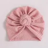 Hair Accessories Waffle Crochet Knit Turban Baby Headband Cute Kids Hat Bowknot Infant Toddler Born Cap Bonnet Beanies HeadwrapsHair