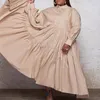 Vestidos de talla grande otoño 2022 vestido de mujer de Color sólido diseño de moda pliegues occidental solapa de un solo pecho manga larga suelta Casual