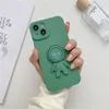 3D Cute Astronauts Phone Cases Shell Eye Liquid Bracket Ring Holder All-inclusive Protective Cover for iPhone 11 12 13 Pro Max XS XR 78 Case