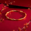 Wedding Women Bangle Love Eternal Bracelet 18k Yellow Gold Filled Classic Cuff Bangle Simple Style Fashion Jewelry Gift