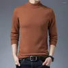 Herrenpullover Mock Neck Herrenpullover Gestrickt Halber Rollkragenpullover Slim Fit Warm Stricken Herren Einfarbig Lässige Pullover ManMen's Olga