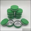 1oz / 30ml 30g grön aluminium tennburkar Kosmetiska provmetallburkar Tom behållare BK Rundpottskruvlockslock Ny förpackningsdroppleverans 2021 Bo