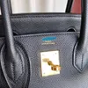 Handbag Emmas woman's designer bags Full Hand Sewing Wax Thread Birkin25 Black Gold Togo Leather Platinum Bag high-grade luxury bags32