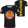 BHOUTAN T-shirt nom numéro Btn pays T-shirt Po vêtements noir imprimé gratuit sur mesure drapeau de la nation royaume bricolage maillot rouge 220609