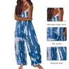 Women Sleeveless Tie-dye Beach Boho Casual Jumpsuit Summer Homewear Vacation High Street Romper Overalls Drop W220427