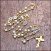Hänge halsband hängsmycken smycken pärlpärlor halsband för kvinnor Jesus Christian jungfru Mary Cross Drop Delivery 2021 SJWUI