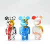 Painted Graffiti Art Violent Bear Fashion Blind Box Doll Designer Keyring DIY Keychain Cartoon Astronaut Key Chain Accessories Bag Charms CarKey Buckle Rings