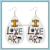 Charm Earrings Jewelry New Design Leather Math Teacher Pencil Water Drop Fashion Graduation Season Gifts Delivery 2021 87Kmz