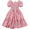 Baby Girl Summer Bohemia Dot Flower Dress Bambini Kids Girl Beach Wear Abiti Abiti per 2 4 6 7 anni Vestiti per bambini G220428