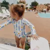 Малыш девочек плавание костюмы летнего тени бренда Baby Hawaii детская одежда цветок купальники детские купальники милые бикини 220425