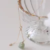 Kolye Kolyeleri Gümüş Kakma Doğal Hetian Jade Kolye Çin tarzı Retro Eşsiz Antik Altın El Sanatları Kadın Markası Jewelrypendent