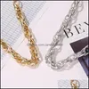 Chains Necklaces Pendants Jewelry Punk Figaro Chain Choker Necklace For Women Collar Gold Color Thick Big Chocker1 Drop Delivery 2021 Oniv