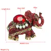 S2891 Fashion Jewelry Elephant Brooches for Women Girl Colorful Crystal Rhinestone Inlaid Cute Brooch Pin