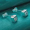 925 Sterling Silver AAA Zircon Square Stud Earring For Woman Fashion Charm Wedding Engagement Party Jewelry