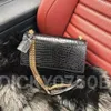 مصمم محفظة النساء حقائب الغروب حقائب التمساح حقيبة كتف Tasche Crossbody الفاخرة حقيبة يد سوداء محفظة حقيبة ساعي dicky0750b Weave Satchel Crocodile