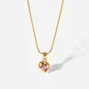 Newt Dign Heart Bridal Wedding Jewelry Luxury 18k Gold Plated Stainls Steel Necklace For Women