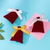 10 piezas pequeñas bolsas de terciopelo con cordero con bolsas de paquete de joyas de cinta bolsas de boda de dulces regalos de Navidad al por mayor