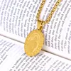 Pendanthalsband Trend Golden Oval Cross Halsband Virgin Mary Religious Festival Jewelry Accessories Svenemang