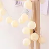 Guirlande lumineuse à 20 LED en boule de coton, éclairage féerique pour vacances, fête de noël, mariage, décorations romantiques