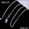 Chains Necklaces Pendants Jewelry 925 Sterling Sier Plated Necklace Chain 16"18"20"22"24" 1Mm Thin Box Bike Pendant For Women And Men Drop