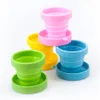 170 ml/6 oz Silicone tasse pliable tasse pliante voyage gobelet thé télescopique verre avec couvercle sans BPA petite taille