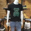 Novos camisetas para homem Urso Imprimir Manga Curta Slim Fit 2022 Verão Moda Designer Masculino Tees Jovem Casais Mesmo Camiseta Roupas Masculinas M-4XL