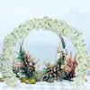 파티 무대 배경 DIY 용품을위한 선반 세트가있는 웨딩 장식 라운드 체리 아치 문 인공 꽃