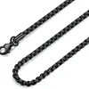 Chaînes 2MM 3MM 4MM Hommes Femmes Acier inoxydable Noir Rolo Câble Chaîne Haute Qualité Boîte Collier 18-36 InchChains Godl22