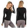 2022 new Lu-07 Long Sleeve Yoga Top Women Solid Quick Dry Breathable Shirt Sports Workout Gym Tees T Female Outdoor Athletic BGX1