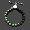 Europe America Fashion Style Men Women Lady Pulltype Colored Steel Ball Engraved V Letter Flower Round Beads Chain Bracelet M00511604470