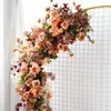 装飾的な花の花輪レトロ秋のシリーズ人工花の列結婚式のアーチの装飾アレンジメント/ドア設定パーティー小道