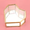 Storage Boxes & Bins Flip Love Heart Shaped Geometric Glass Jewelry Box Ring Exquisite Unique Wedding For Decorati