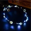 Bandeaux de couronne de fleurs clignotants Fête de la fête Light Party Rave Cheveux Floraux Guirlande Lumineuse Cadeaux de mariage