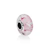 Andy Jewel 925 Sterling Silver Beads Handgjorda lampor rosa fält av blommor charms passar europeiska pandora stil smycken armband 326s