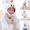 Berets Novelty Funny Cartoon Chicken Animal Plush Hat Stuffed Toy Full Headgear Cap Cosplay