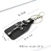 Porte-clés Saint Benoît Pendentif Porte-clés Porte-clés PU Cuir Inri Jésus Croix Charms Chaîne Bague Femmes Hommes Bijoux AccessoiresKeychains Forb