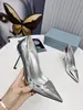 Femmes triangulaires pointues formelles chaussures habillées mode sangle arrière en cuir véritable sexy talons hauts spectacle de luxe robe de mariée chaussures boîte taille 35-41