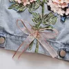 Jackets Jackets Kinder Mädchen Denim Baby Blume Stickmäntel Frühling Herbst Mode Kinder Kinder Outwear Ripped Jeans Jacken Jean