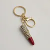 Kristal Lippenstift Sleutelhangers Voor Vrouwen Tas Hanger Creatieve Sleutelhanger Auto Sleutelhanger Sieraden Accessoires